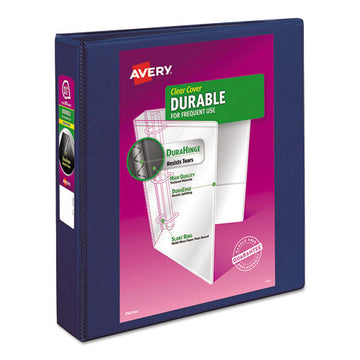 Avery® Durable View Binder With Durahinge And Slant Rings, 3 Rings, 1.5" Capacity, 11 X 8.5, Blue freeshipping - TVN Wholesale
